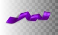 Violet realistic silk vector ribbon Royalty Free Stock Photo