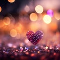 Violet red pink gold glitter vintage lights bokeh defocused abstract background Royalty Free Stock Photo