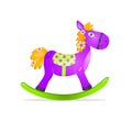 Violet rocking horse toy Royalty Free Stock Photo