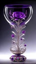 violet rose in a glass