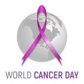 Violet satin ribbon cancer prevent