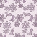 Violet seamless pattern with flowers