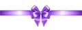 Violet Silk Realistic Bow with Ribbon on White. EPS10 Royalty Free Stock Photo