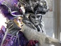 Violet and silver gray masks, Carnival, Venice