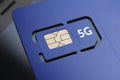 Violet SIM card pre-cuted mini, micro, nano sizes and 5G text