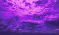 Violet sky with clouds