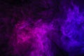 violet smoke on black background Royalty Free Stock Photo