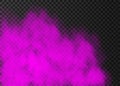 Violet smoke  or fog isolated on transparent background Royalty Free Stock Photo