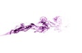 Violet smoke trail isolated on white Royalty Free Stock Photo
