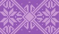 Violet snowflake knitted background