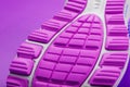 Violet sole of a sports sneaker close-up Royalty Free Stock Photo