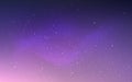 Violet space background. Glowing milky way. Starry aurora borealis. Night sky with neon light effect. Purple galaxy Royalty Free Stock Photo