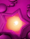 Violet star candle Royalty Free Stock Photo