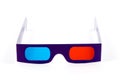 Violet stereoscopic glasses isolated on white background image Royalty Free Stock Photo