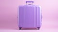 Violet suitcase on pastel violet background