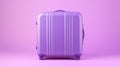 Violet suitcase on pastel violet background