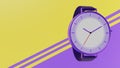 Violet themed watch 3d rendering