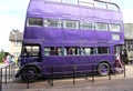 The violet three-decker Knight Bus Warner Bros. Studios, London, UK , Making of Harry Potter Studio Tour