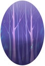 Violet trees magic wood forest digital art
