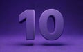 Violet velvet number 10. Indigo color font character