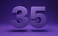 Violet velvet number 35. Indigo color font character