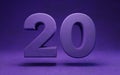 Violet velvet number 20. Indigo color font character