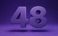 Violet velvet number 48. Indigo color font character