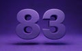 Violet velvet number 83. Indigo color font character