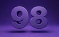 Violet velvet number 98. Indigo color font character