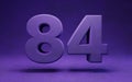 Violet velvet number 84. Indigo color font character