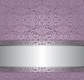 Violet vintage wallpaper invitation design with copy space