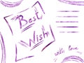 Violet watercolor frame - Best Wish - with space for text