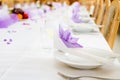 Violet wedding or reception table