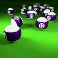 Violet white billiard balls number twelve