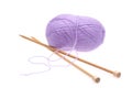 Violet woolen a thread with spokes for knitting