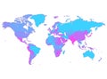 Violet World map with countries