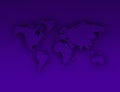 Violet world map silhouette shadow