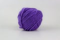 Violet yarn closeup  on white background Royalty Free Stock Photo