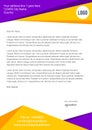 Violet and yellow modern letterhead