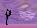 Violet yoga - 3D render