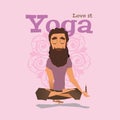 VIolet Yoga pose skill vector illustration