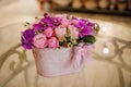 Violette pink palette rose mix flower bouquet Royalty Free Stock Photo