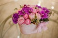 Violette pink palette rose mix flower bouquet Royalty Free Stock Photo