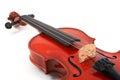 Violin angled closeup view on