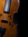 Violin on black close up