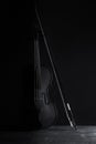 Violin black and white artistic conversion rim lighting Royalty Free Stock Photo