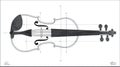 Violin Blueprint Technical Drawing of String Instrument Components and Dimensions Royalty Free Stock Photo
