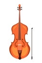 Violin and bow flat vector illustration