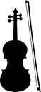 Violin and Bow Silhouette Royalty Free Stock Photo