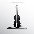 Violin and bow. Vector illustration Royalty Free Stock Photo